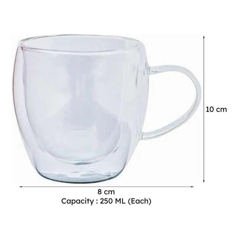 Cooltrex Glass Tea Cup (250 mL Each) - Set of Two media 8
