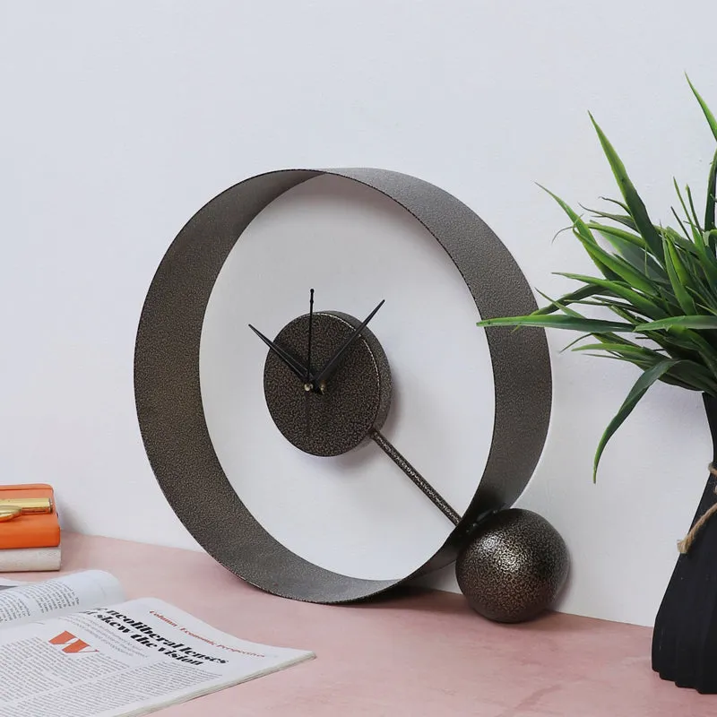 MonoTime Analog Table Clock - Grey media 3