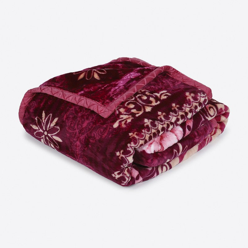 Monte Carlo Crimson Blossom Throw Blanket - 852 GSM media 5