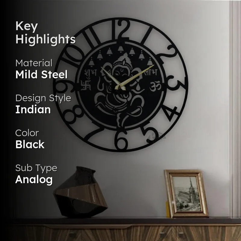 Silver Silent Wall Clock - Black media 2