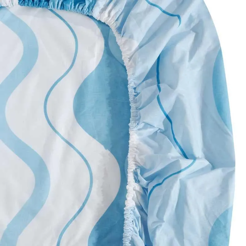 Wavy Hues Fitted Microfiber Bedsheet - 300 GSM media 4