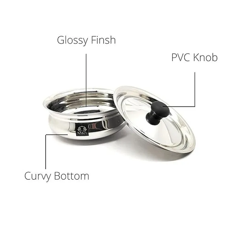 Stevora Stainless Steel Handi with Lid - 600 mL media 5