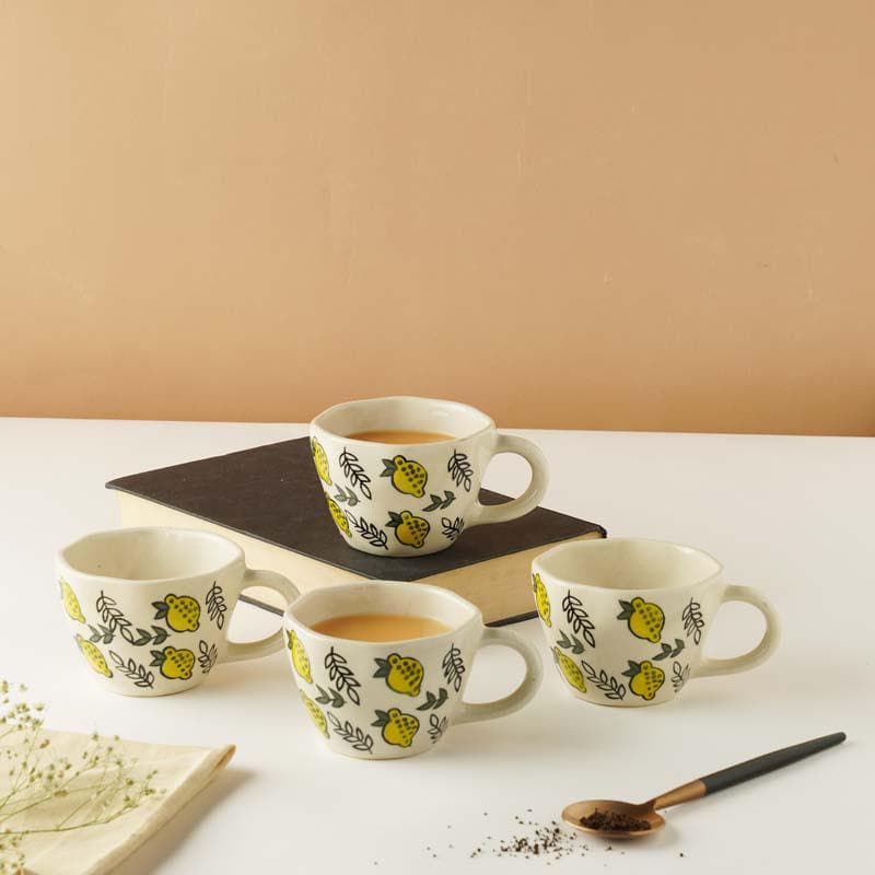 Lemony Ceramic Tea Cup (210 mL Each) -  Set of Four media 6