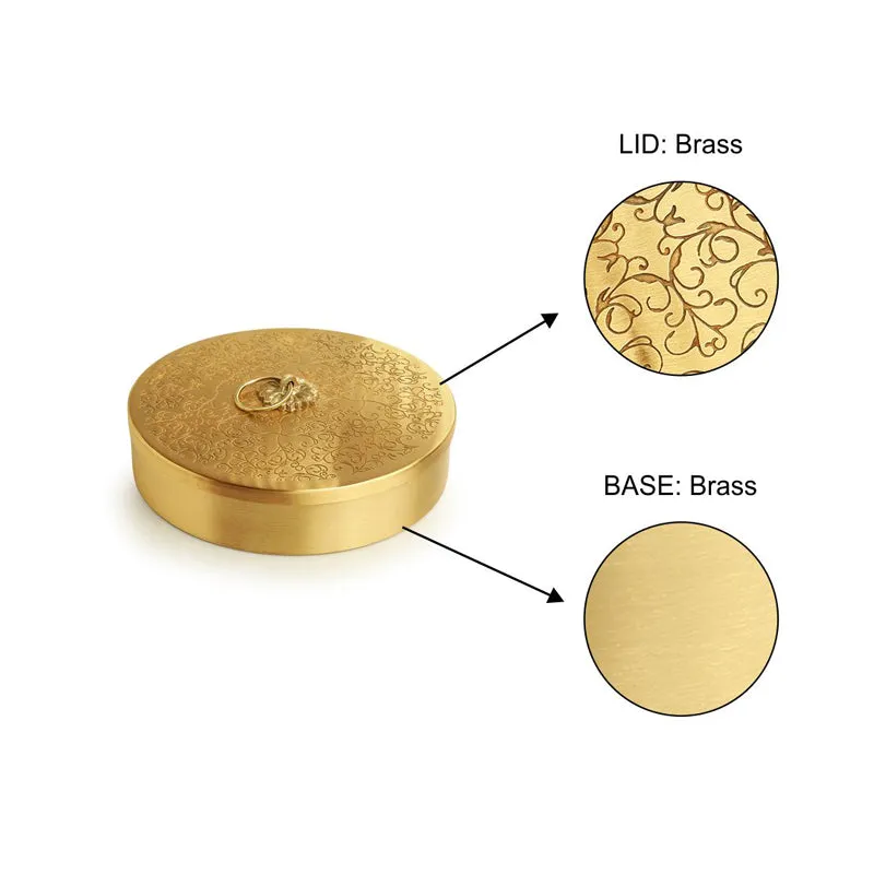 Shahi Rasoi Engraved Brass Roti Box media 7