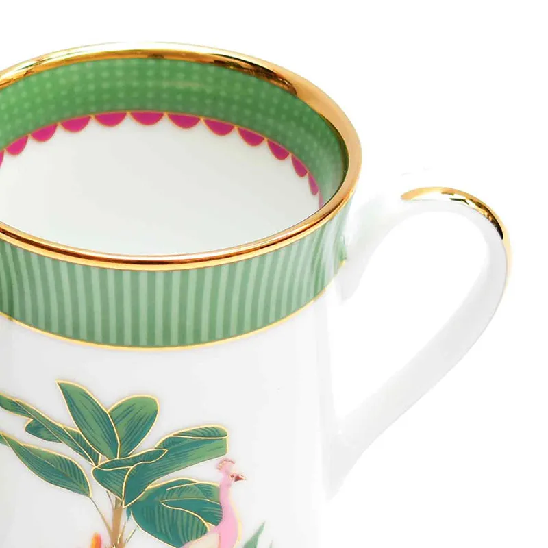 Gilded Mayura Classic 24k Gold Brushed Porcelain Coffee Mug (300 mL Each) - Set Of Four media 5