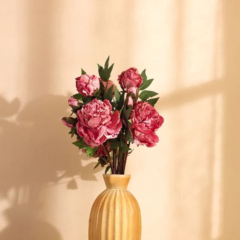 Artificial Realistic Peony Flower Stick - Purple media 1