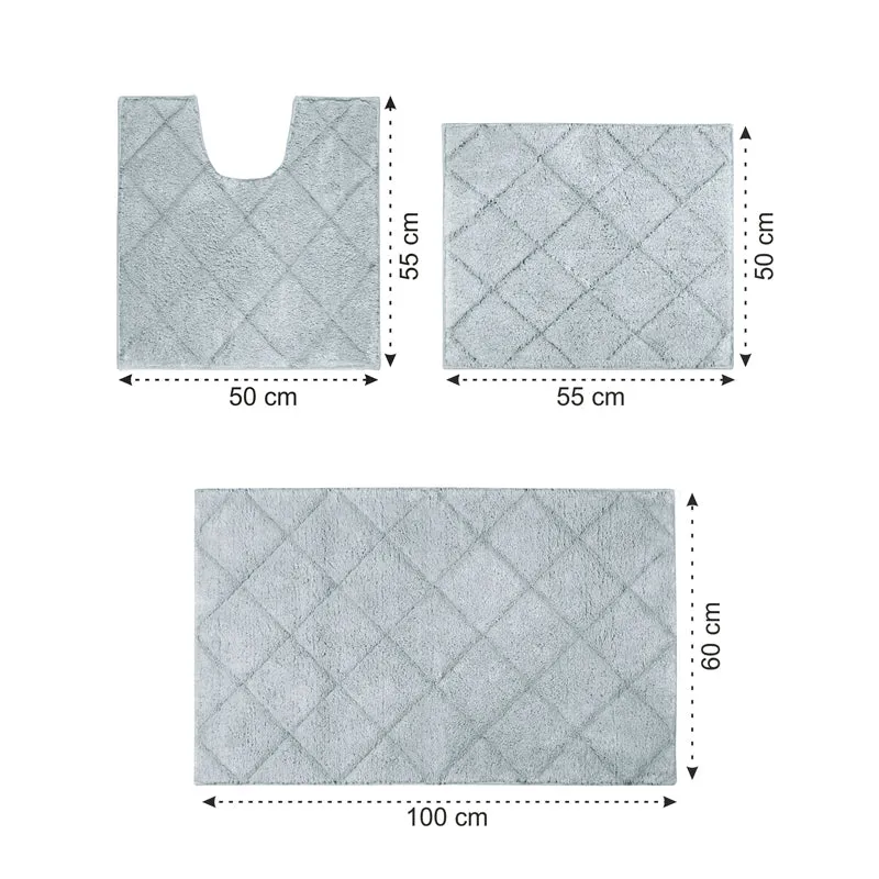 Saral Home Affaire Anti-Skid Bathmat (Grey) - Set Of Three media 7