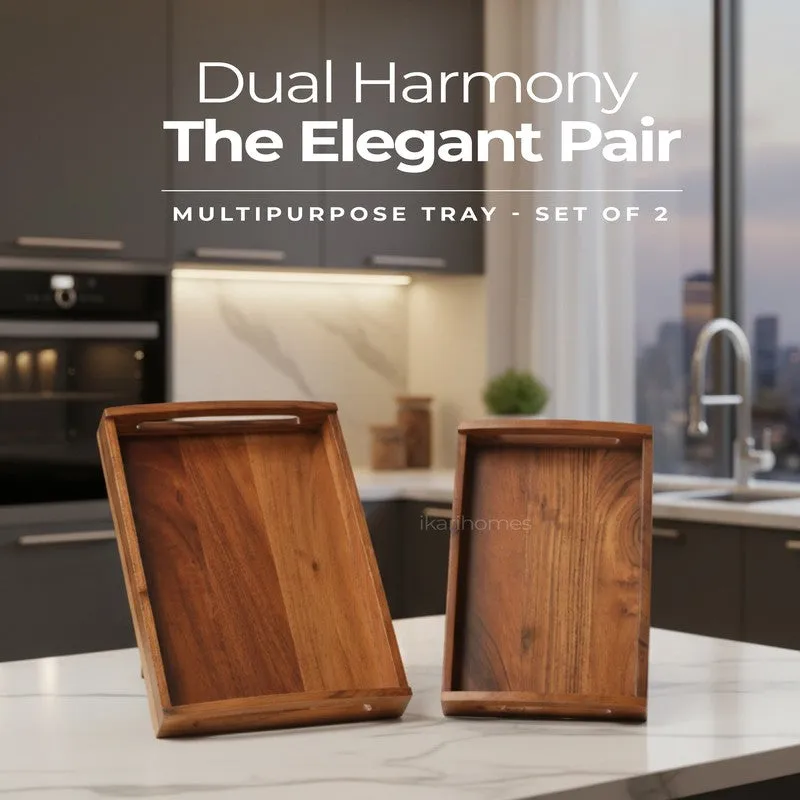 Festive Hosting Acacia Wood Serving Tray media 3