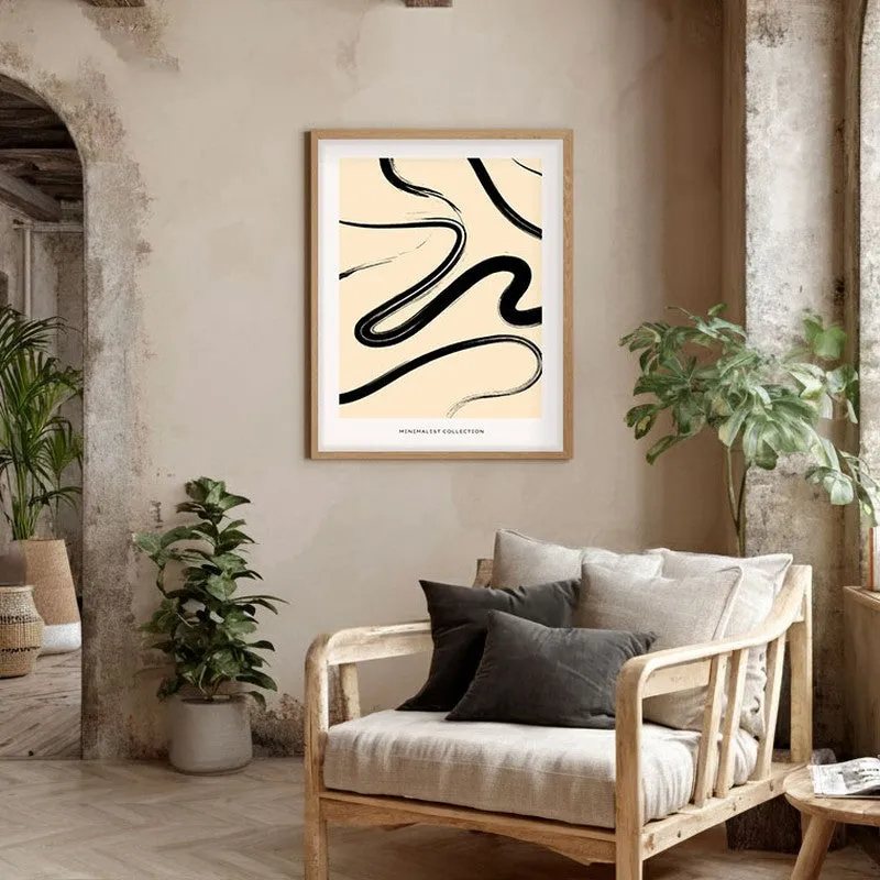 Fluid Balance Canvas Wall Painting With Brown Frame media 5