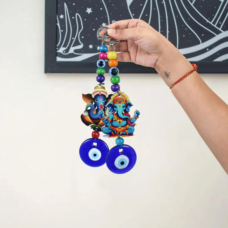 Ganesha Gajendra Evil Eye Metal Wall Accent - Set Of Two media 4
