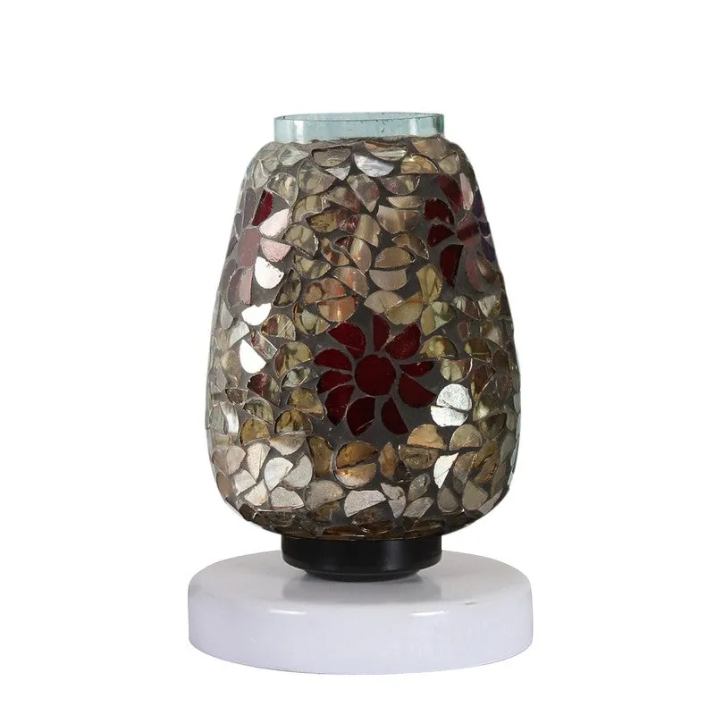 Luxomia Mosaic Glass Table Lamp With Wooden Base - Multicolor media 5