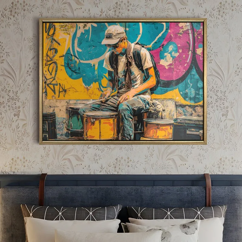 Drum Echo Canvas Wall Painting With Frame media 5