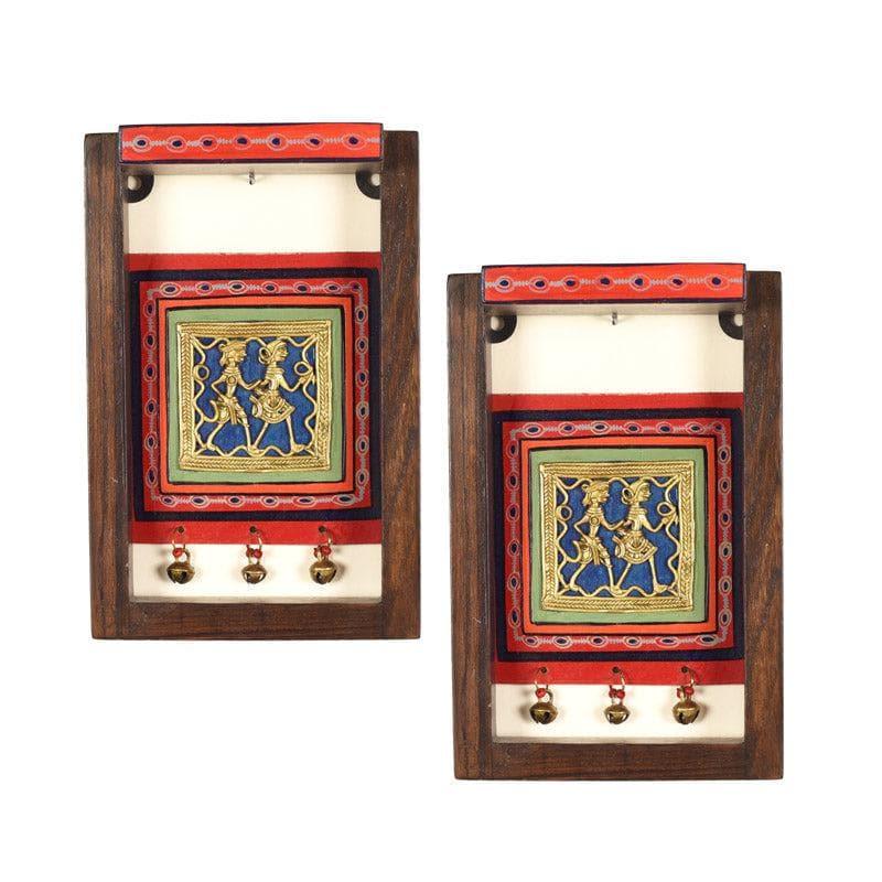 Ethnic Mara Wall Accent Wooden & Brass Wall Accent - Set Of Two media 3