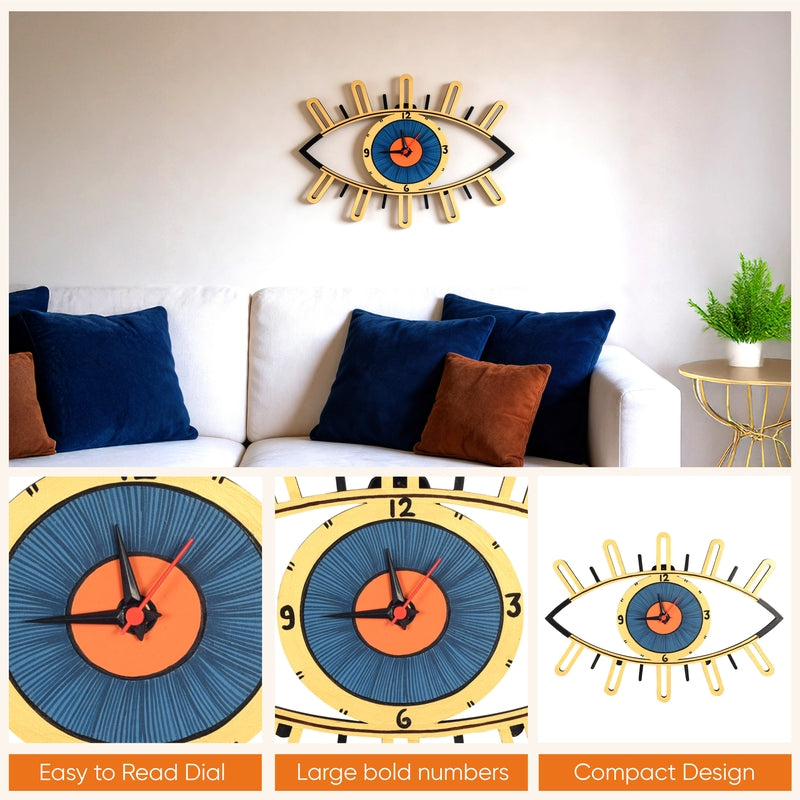 Eye Glare Wooden Wall Clock media 7