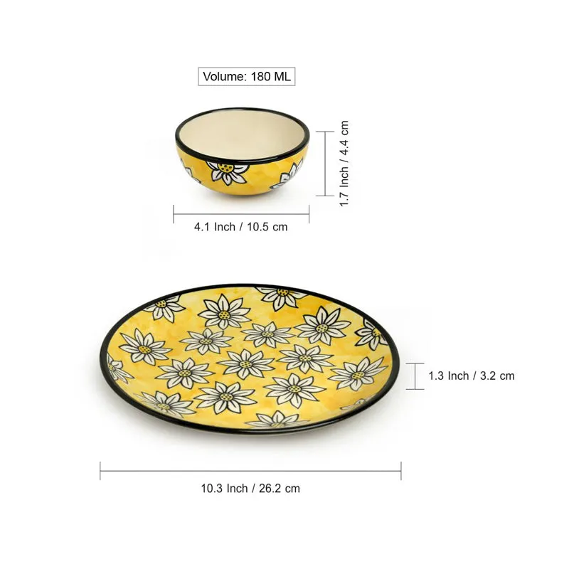 Daisy Blooms Handpainted Dinner Set - 3 Piece Set media 5