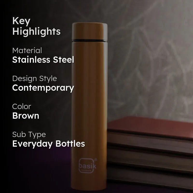 Evara Stainless Steel Bottle (Brown) - 440 mL media 2