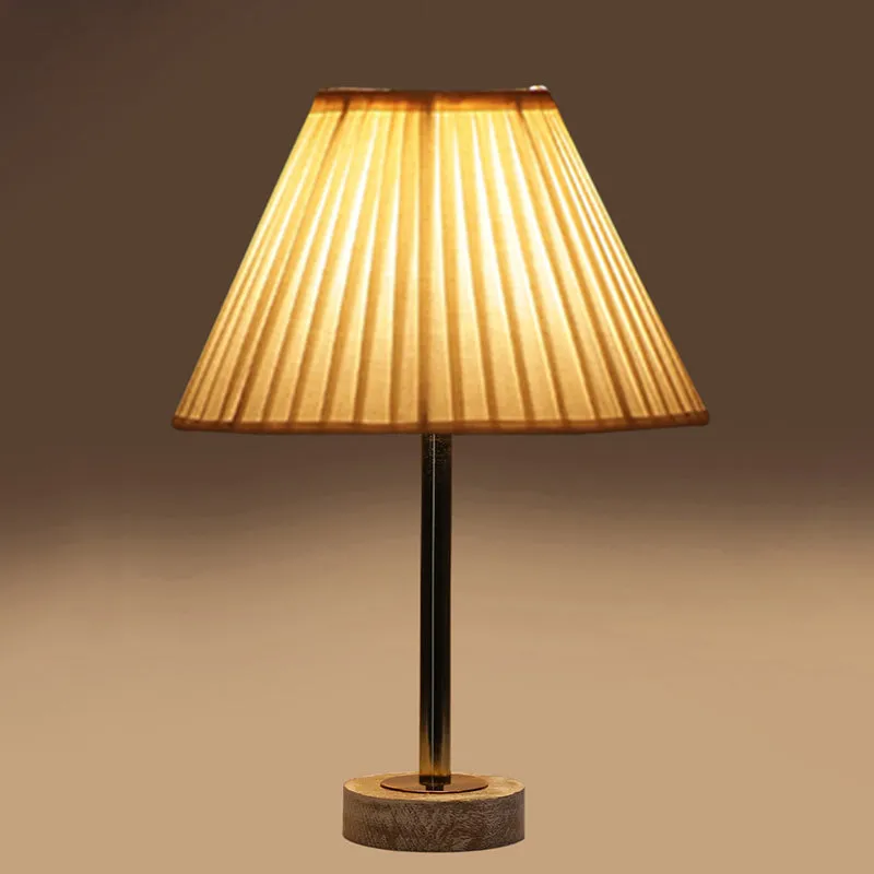 Pleatra Rodin Wooden Table Lamp - White,Gold,White media 6
