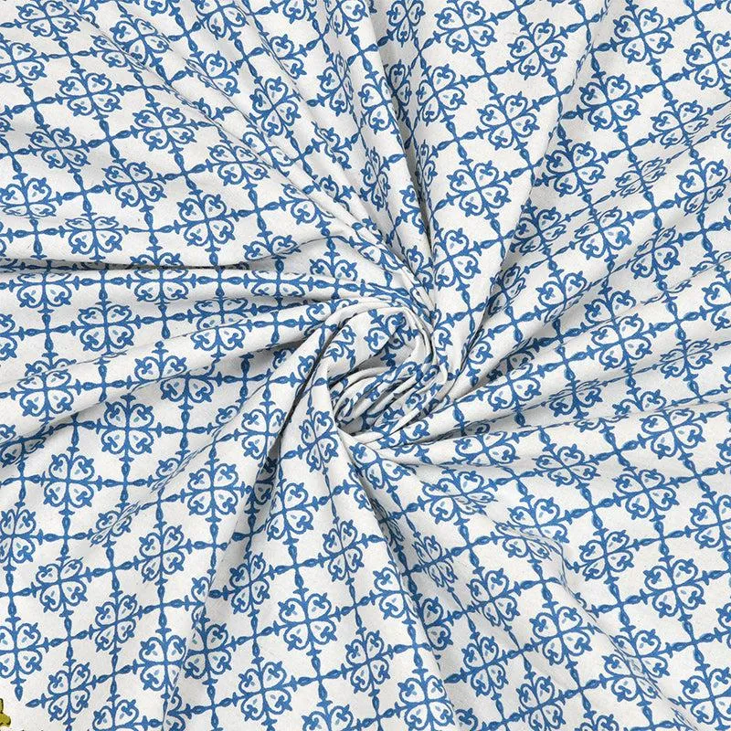 Gaj Ethnic Cotton Bedsheet (Blue) - 180 TC media 6