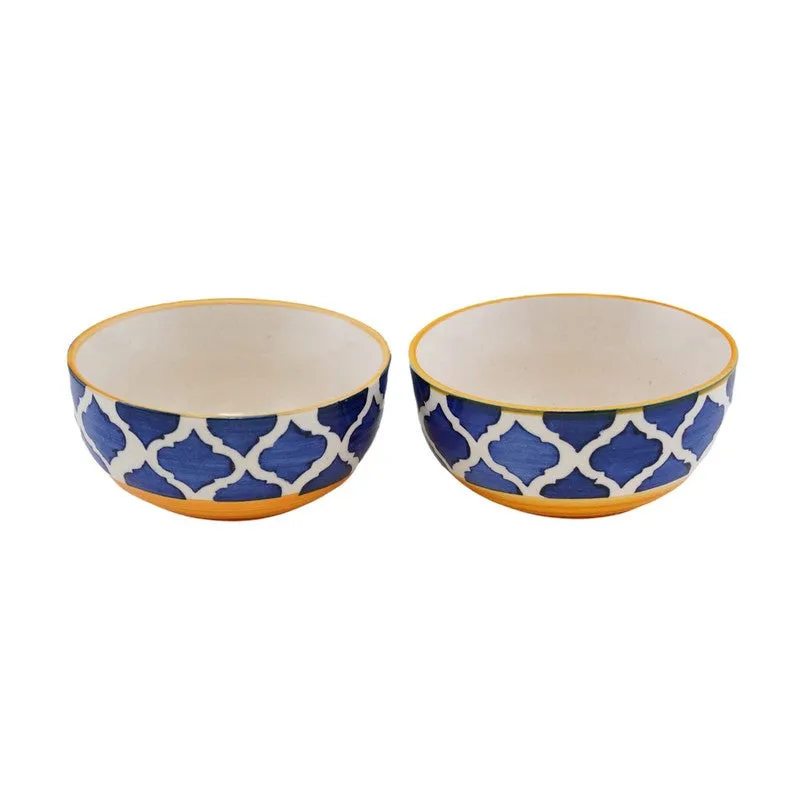PetalEdge Ceramic Snack Bowls (Blue, 200 mL Each) - Set Of Two media 5