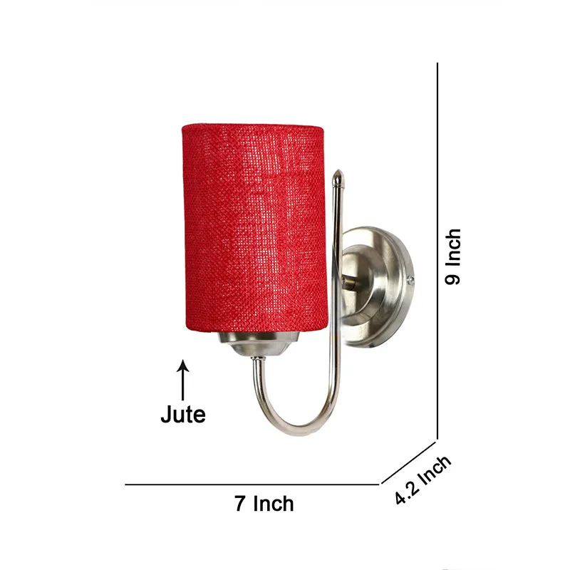Altura Cylindrical Fabric & Metal Wall Lamp - Maroon media 4
