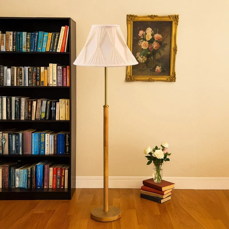 Luxe Arc Wooden Floor Lamp - White & Brown media 4