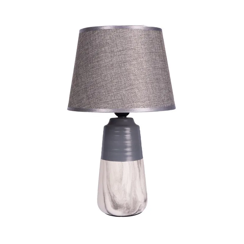 AarviDecor Kingston Designer Fabric Table Lamp - Grey media 5