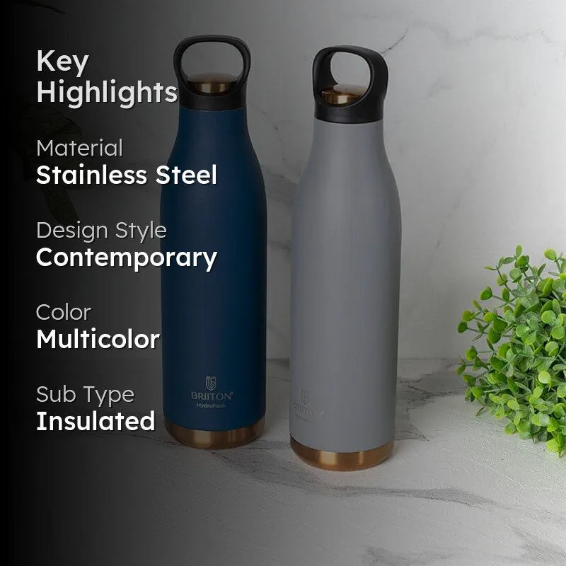 Liquid Muse Hot & Cold Thermos Water Bottle (Grey & Blue, 750 mL Each) - Set Of Two media 2