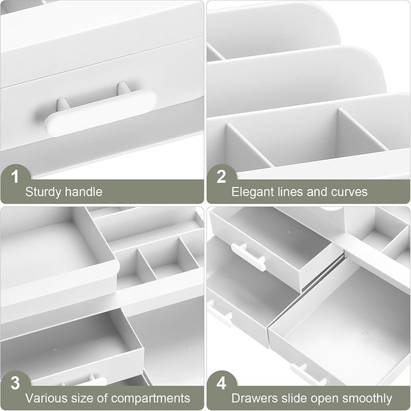 The Stash Bash Plastic Cosmetic Organiser - Beige media 5