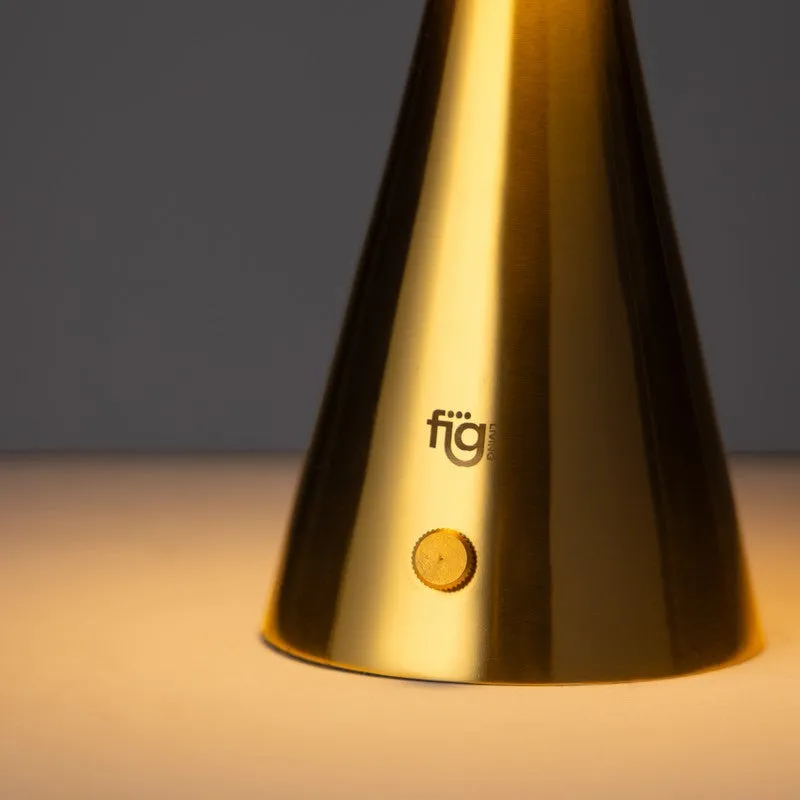 Fig Living Chrome Stainless Steel Portable Lamp - Gold media 13