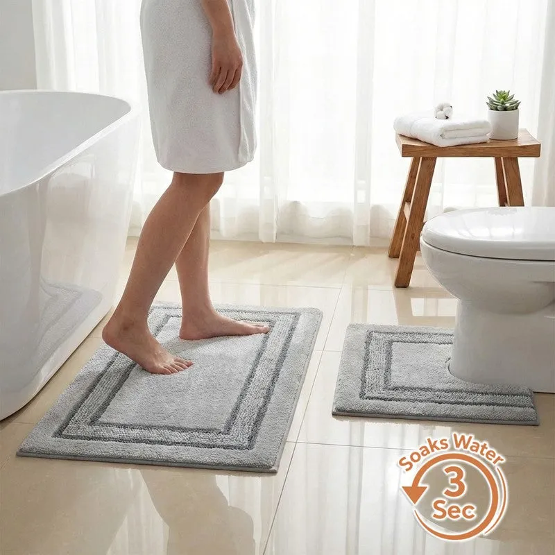 SpaStep Cotton Bath Mat (Grey) - Set of Two media 1