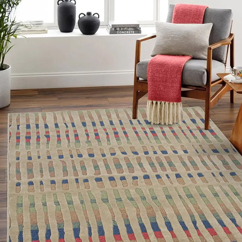 Iros Hand Tufted Geometric Wool & Nylon Carpet - Green media 3