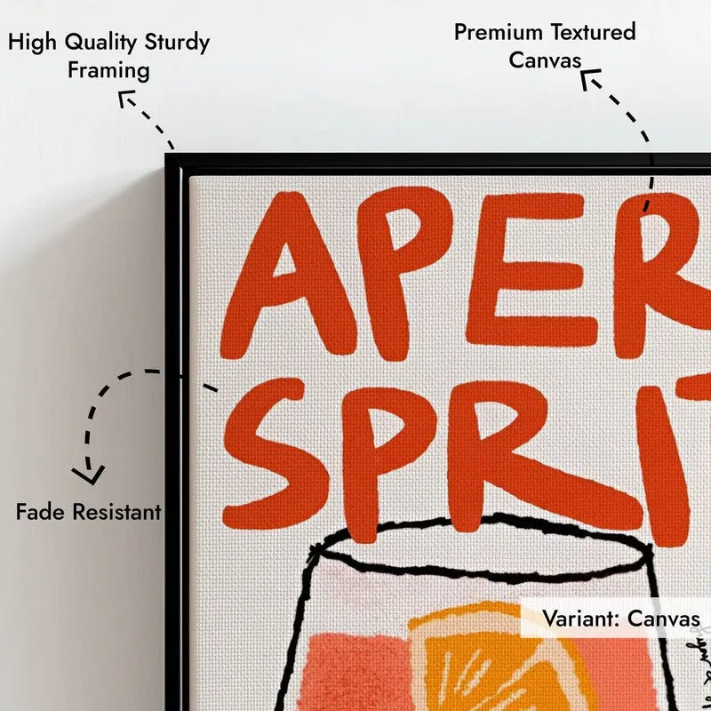 Aperol Spritz Archival Canvas Wall Art - Black media 7