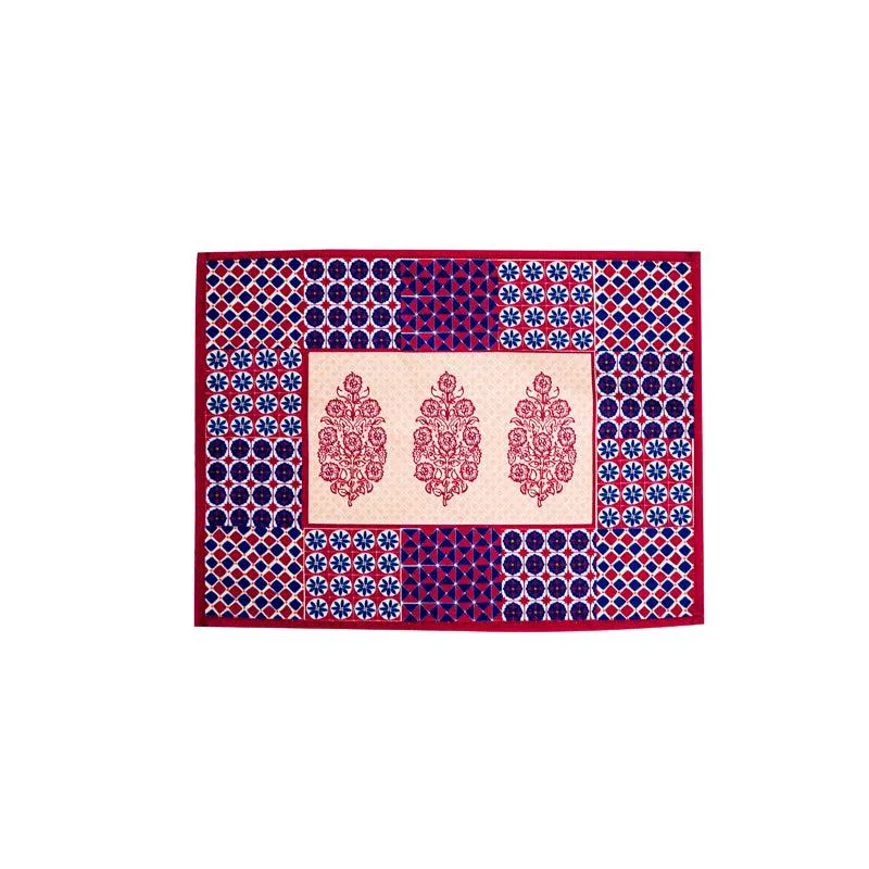 Maroon Mix Table Runner & Placemat - Seven Piece set media 5
