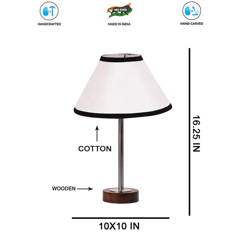 Cotin II Stripe Rodin Wooden Table Lamp - White,Silver,Brown media 7