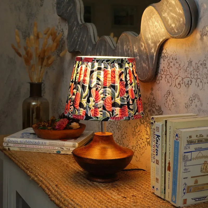 Wildfern Wooden Base Cotton Table Lamp - Multicolor media 1