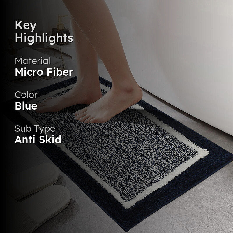 Luxe Anti Skid Bath Mat - Blue media 2