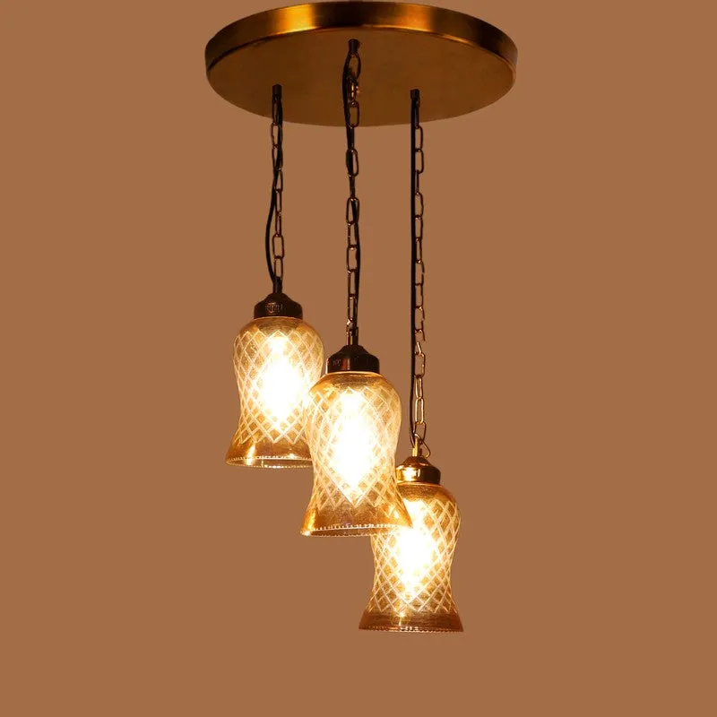 Zariya Glass Ceiling Lamp - Gold media 5