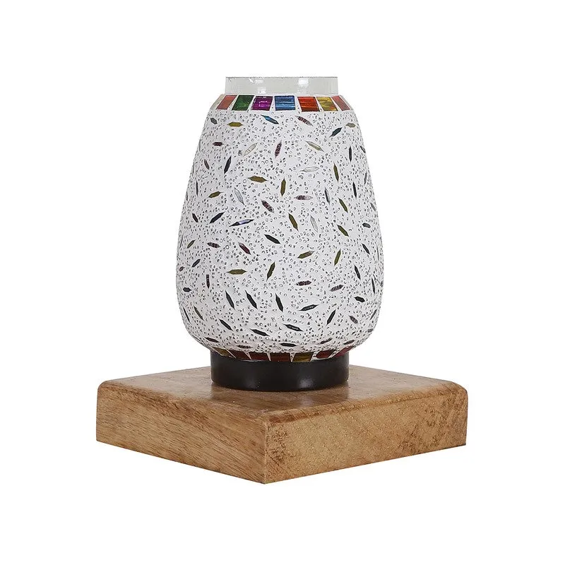 Aurvia Glass Table Lamp With Wooden Base - Multicolor media 6