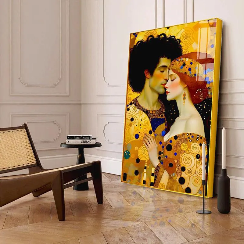 Tangled In Love Boho Canvas Wall Art With Frame - Gold media 4