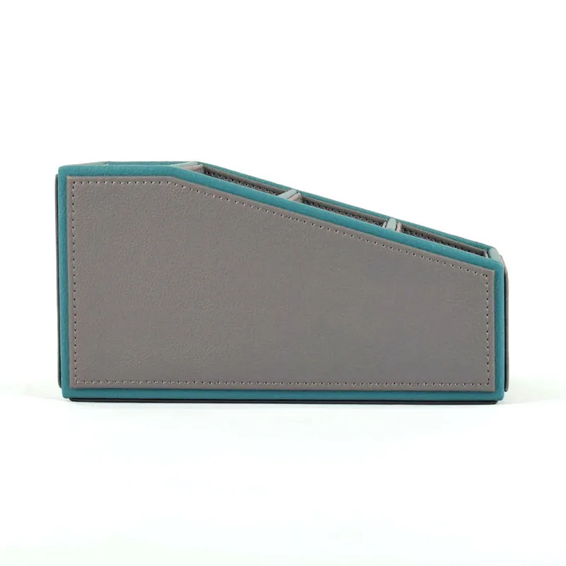 Tisca Slant Faux Leather Desk Organizer - Grey media 6