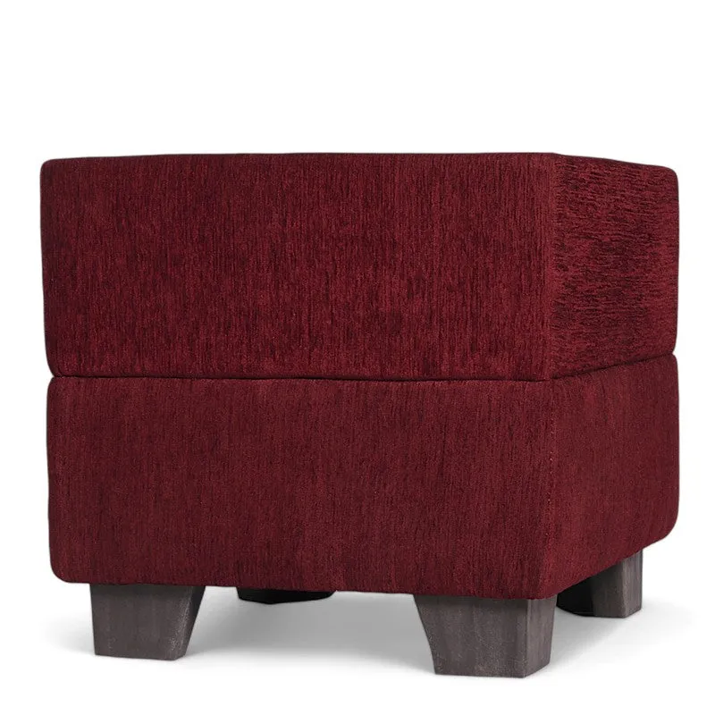 Krixon Pine Wood Pouffe - Maroon media 5