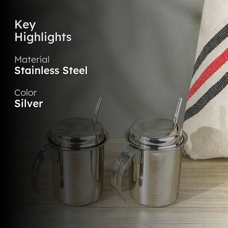 Altomer Stainless Steel Sipper With Straw (225 ML) - Set Of Two image 2
