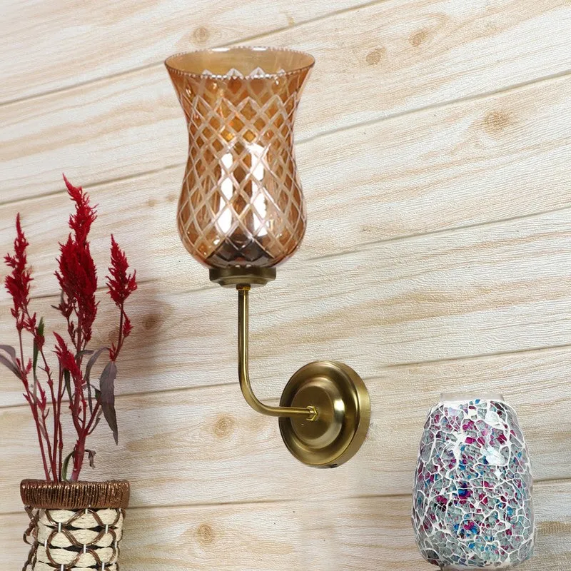 Honey Glow Arched Base Glass Wall Lamp media 3