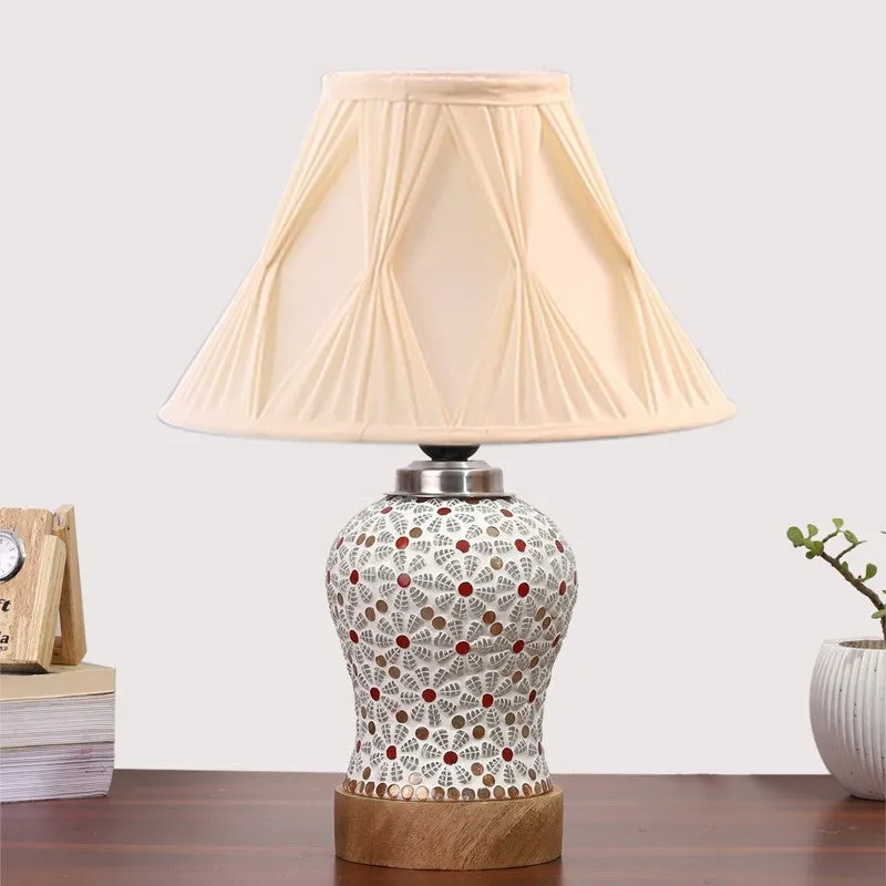 Harmyra Smocked Wooden Table Lamp - Multicolor media 4