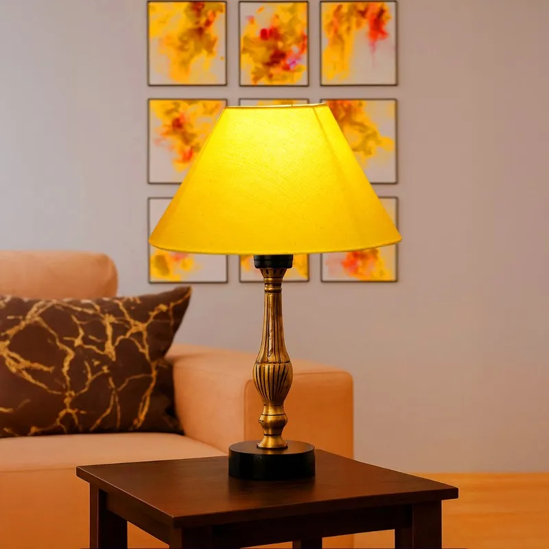 Aurelo Viro Wooden Table Lamp - Yellow media 2