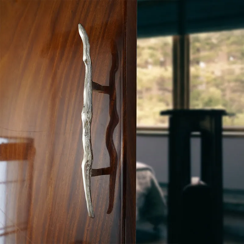 Ruva Handmade Door Handle - Silver media 1