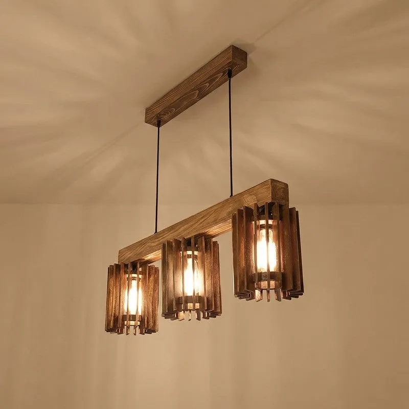 TriFacet Wooden Ceiling Lamp - Brown media 4