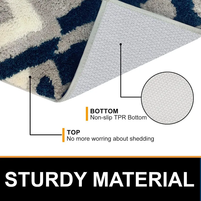 Fluffy Diamonds Microfiber Bath Mat - Teal media 6