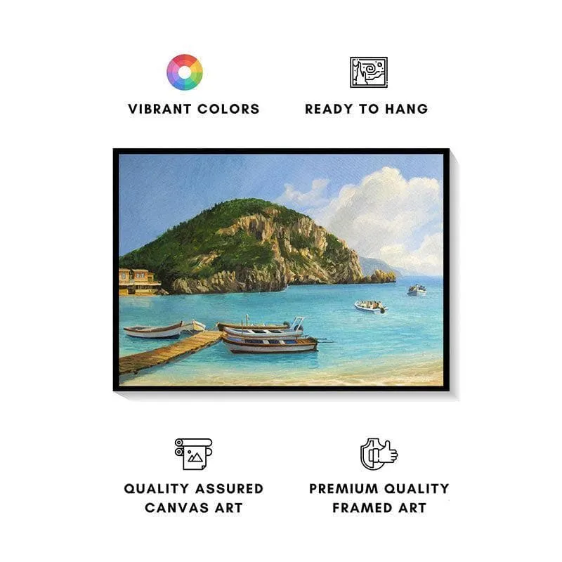 The Boats Canvas Wall Painting - Black Frame media 4