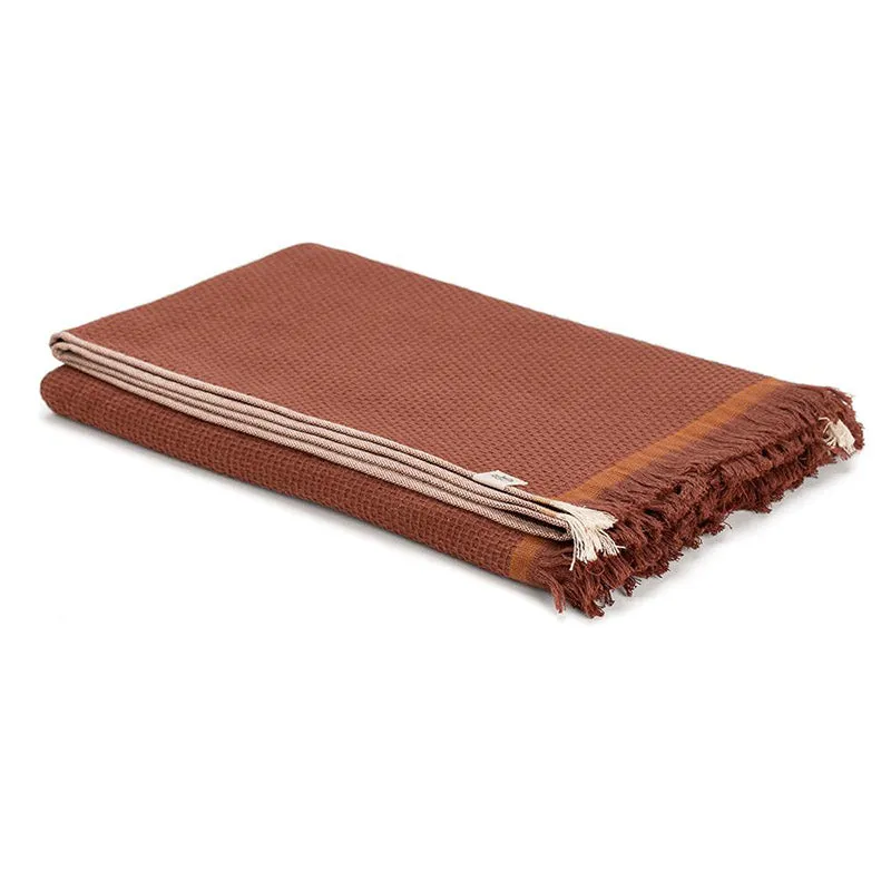 Gamchha Terry Cotton Bath Towel - Brown media 5